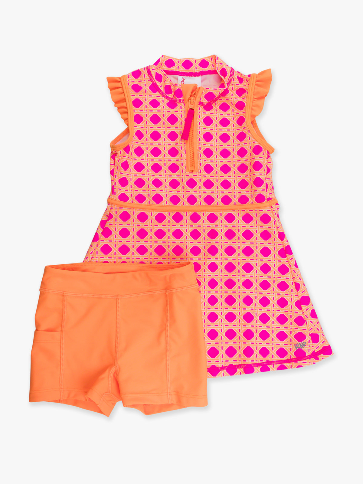 Sleeveless Zip Ruffle Sleeve Active Dress