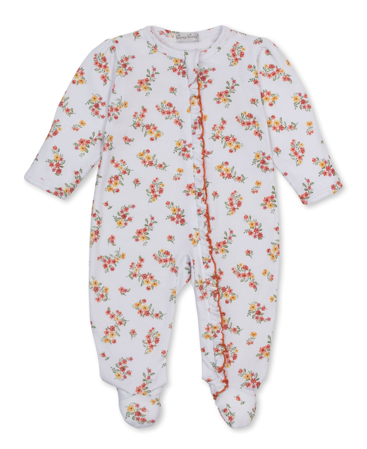 Fall Floral Zipper Footie