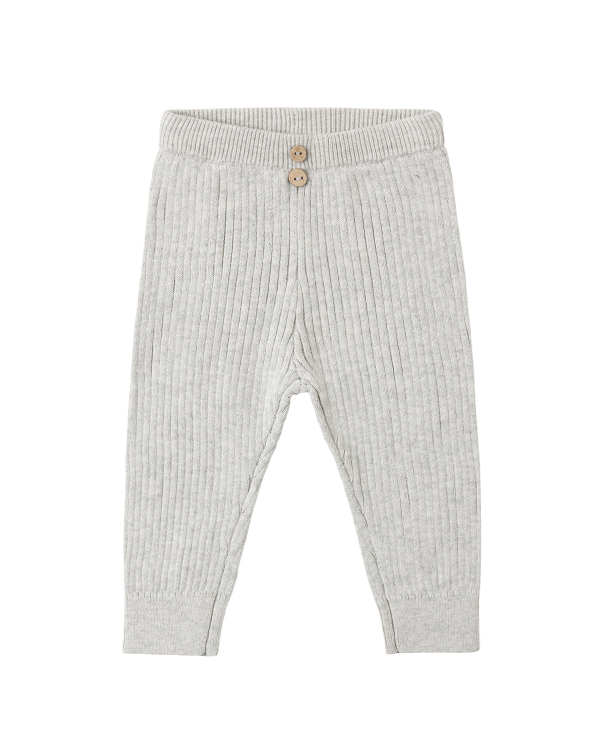 RIB KNIT LEGGING || HEATHERED FOG