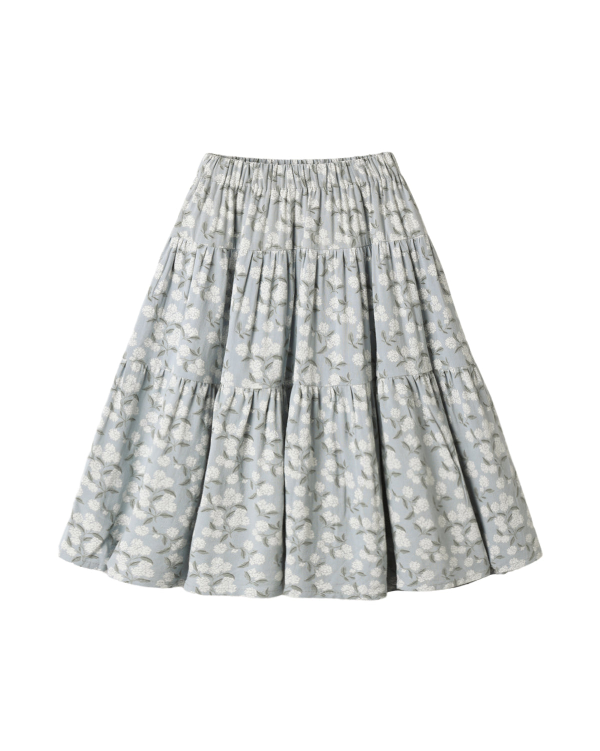 TIERED MIDI SKIRT || LIGHT BLUE