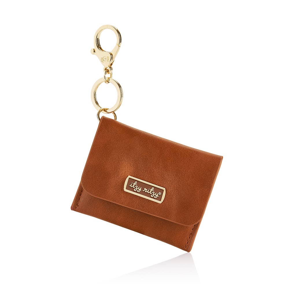 Cognac Itzy Mini Wallet™ Card Holder &amp; Key Chain Charm
