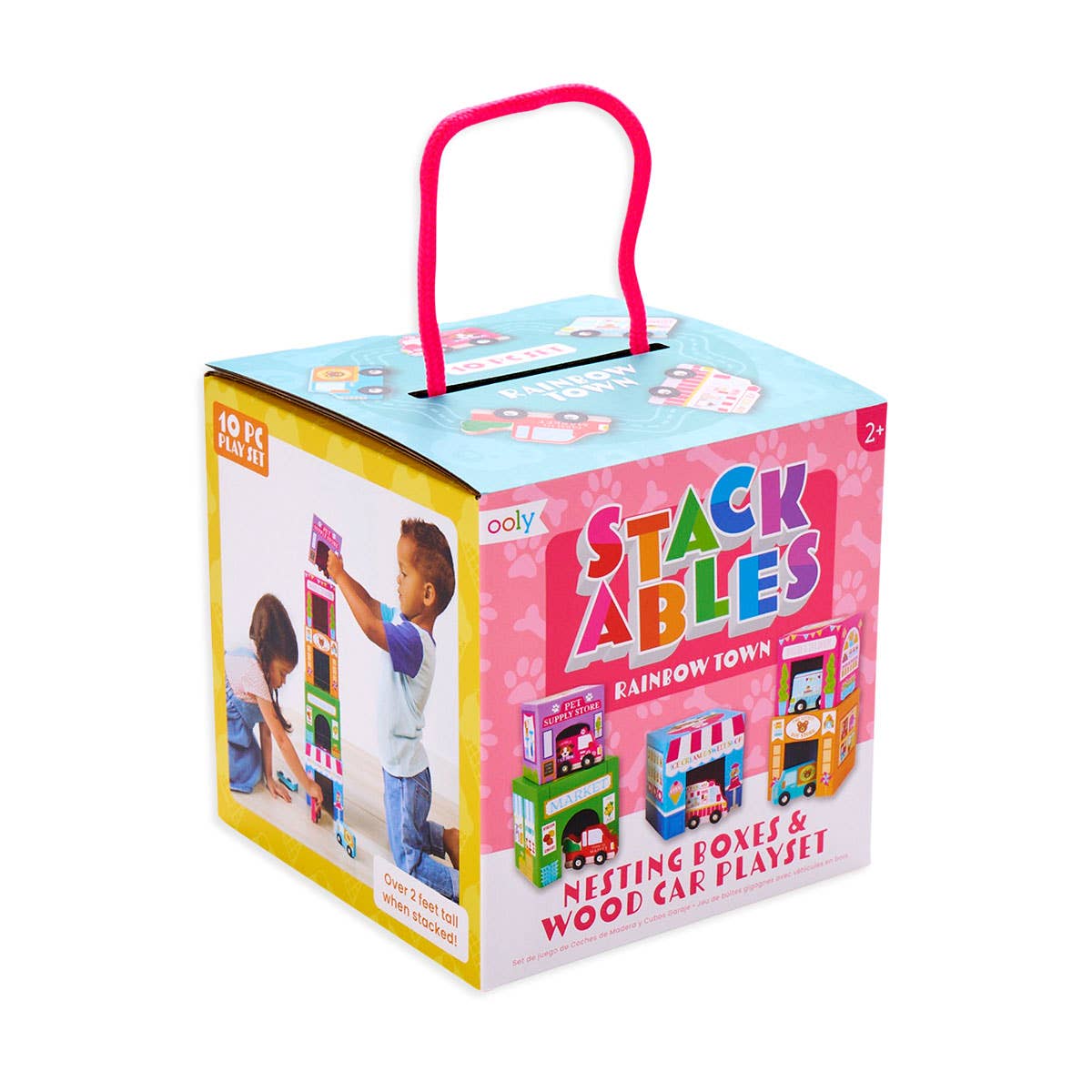 Stackable Nested Cardboard Toys &amp; Cars Set : Rainbow Town