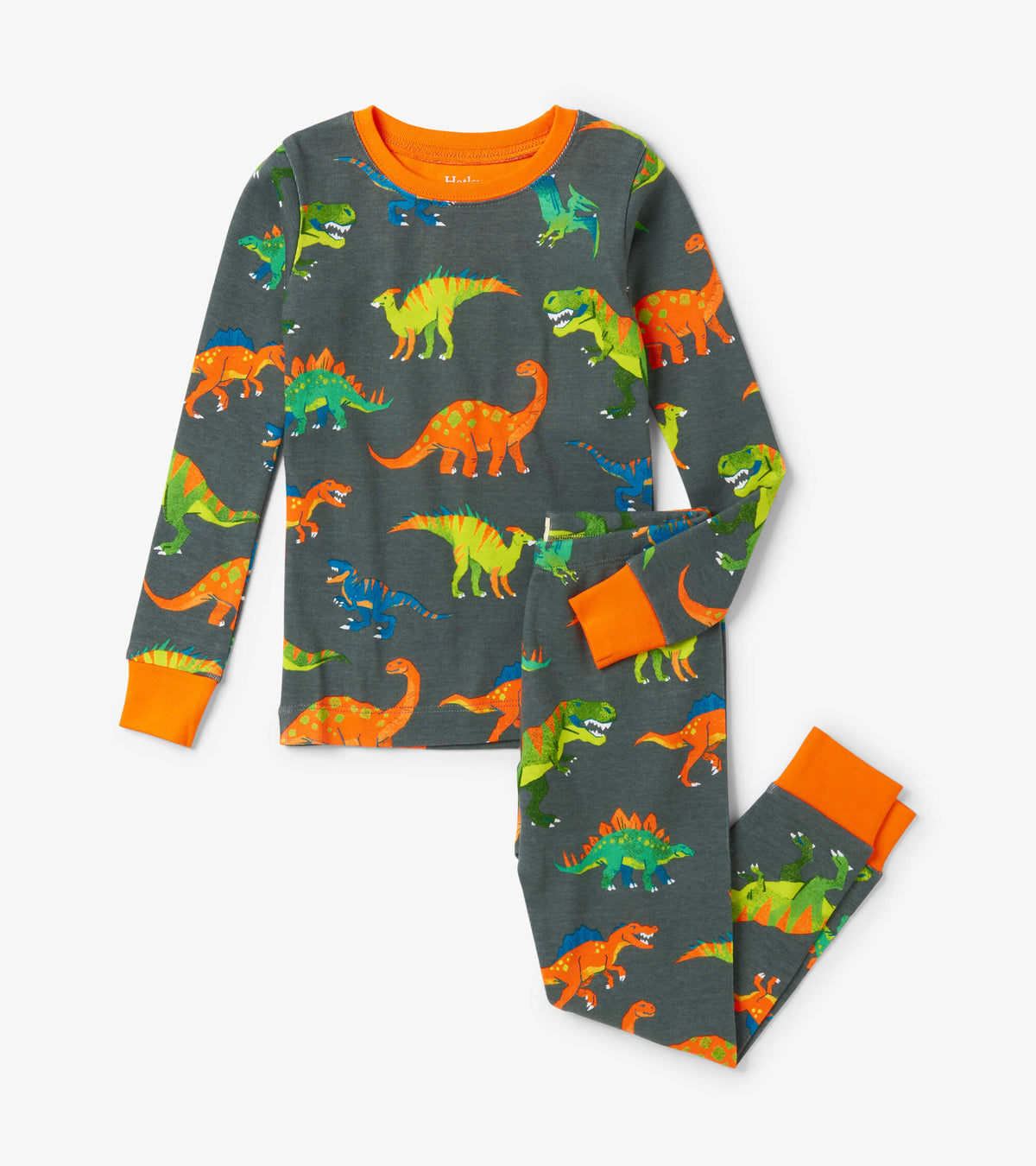 Colorblock Dino Pajama Set